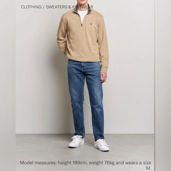 POLO RALPH LAUREN Double Knit Mockneck Sweatshirt- S - Picture 2 of 8